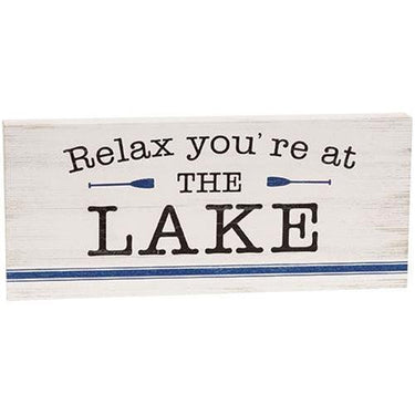 Relax You're at the Lake Block Sign - The Fox Decor